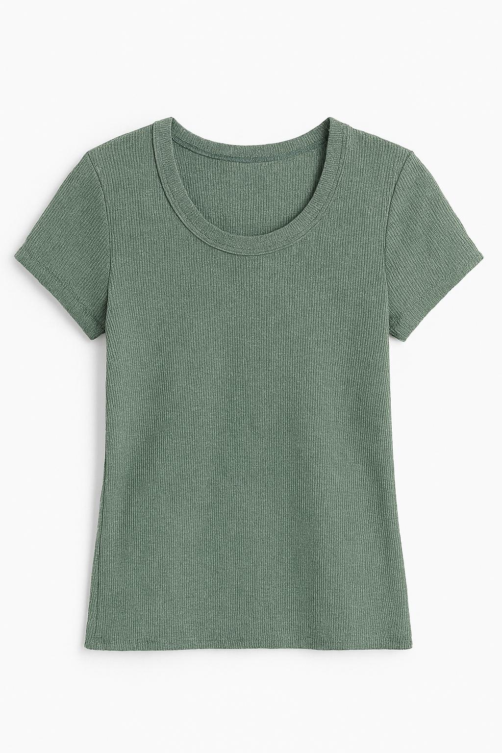 Ribbed Slim Fit T-Shirt - Soft & Comfortable Cotton