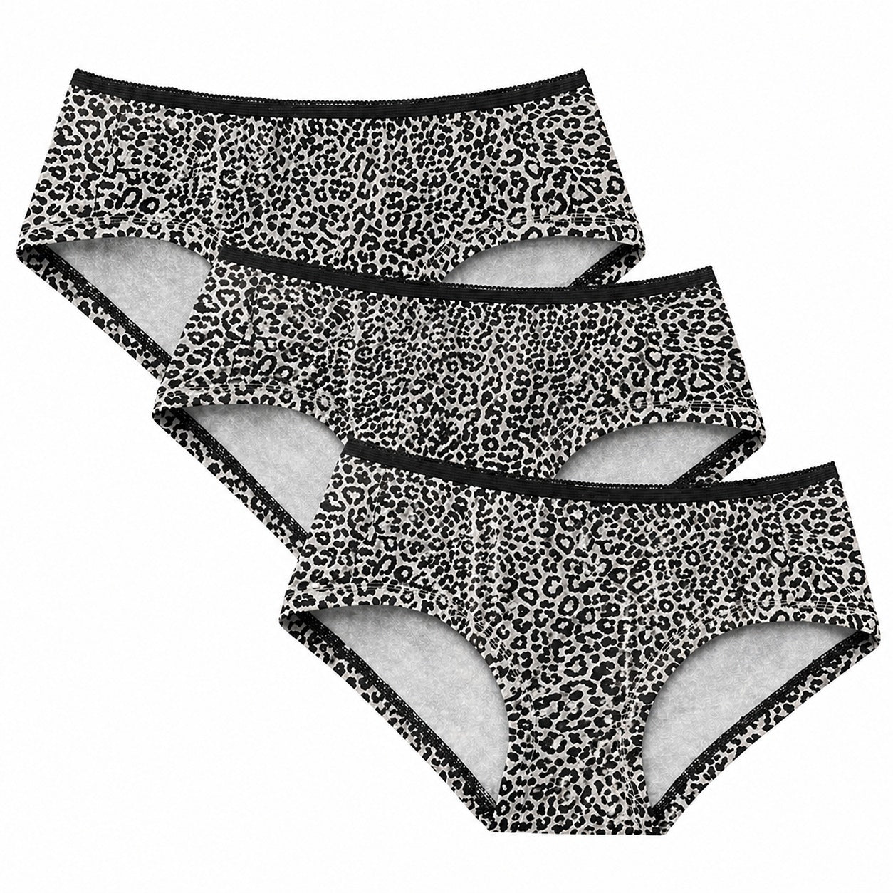 3-Pack Cotton Leopard Print Hipster Panties