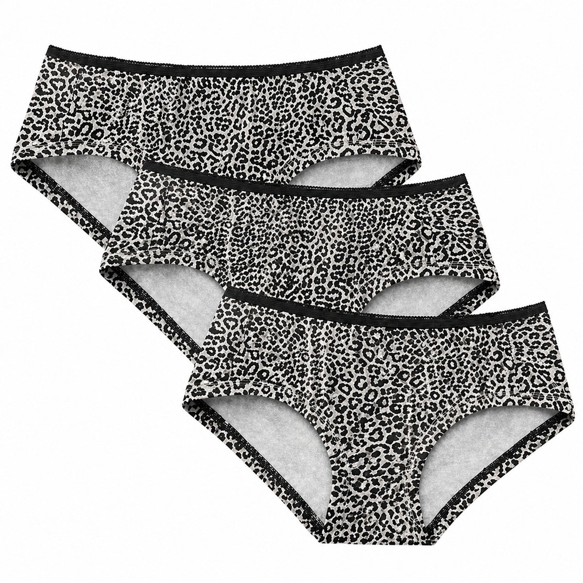 3-Pack Cotton Leopard Print Hipster Panties