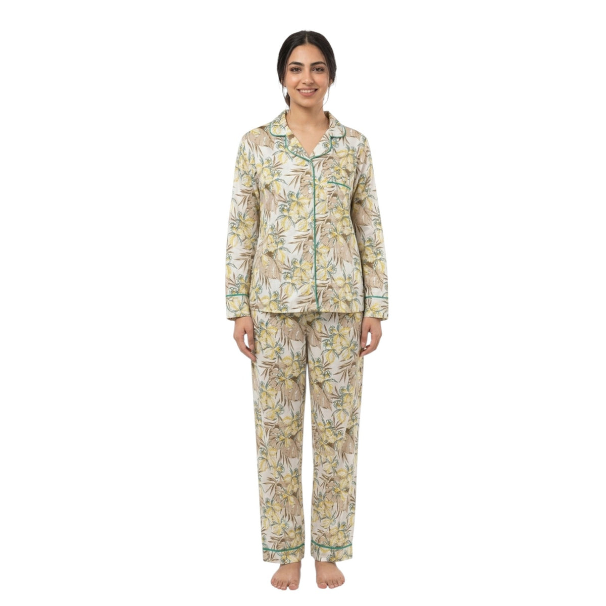 Classic Palm Button-Up Pajama Set