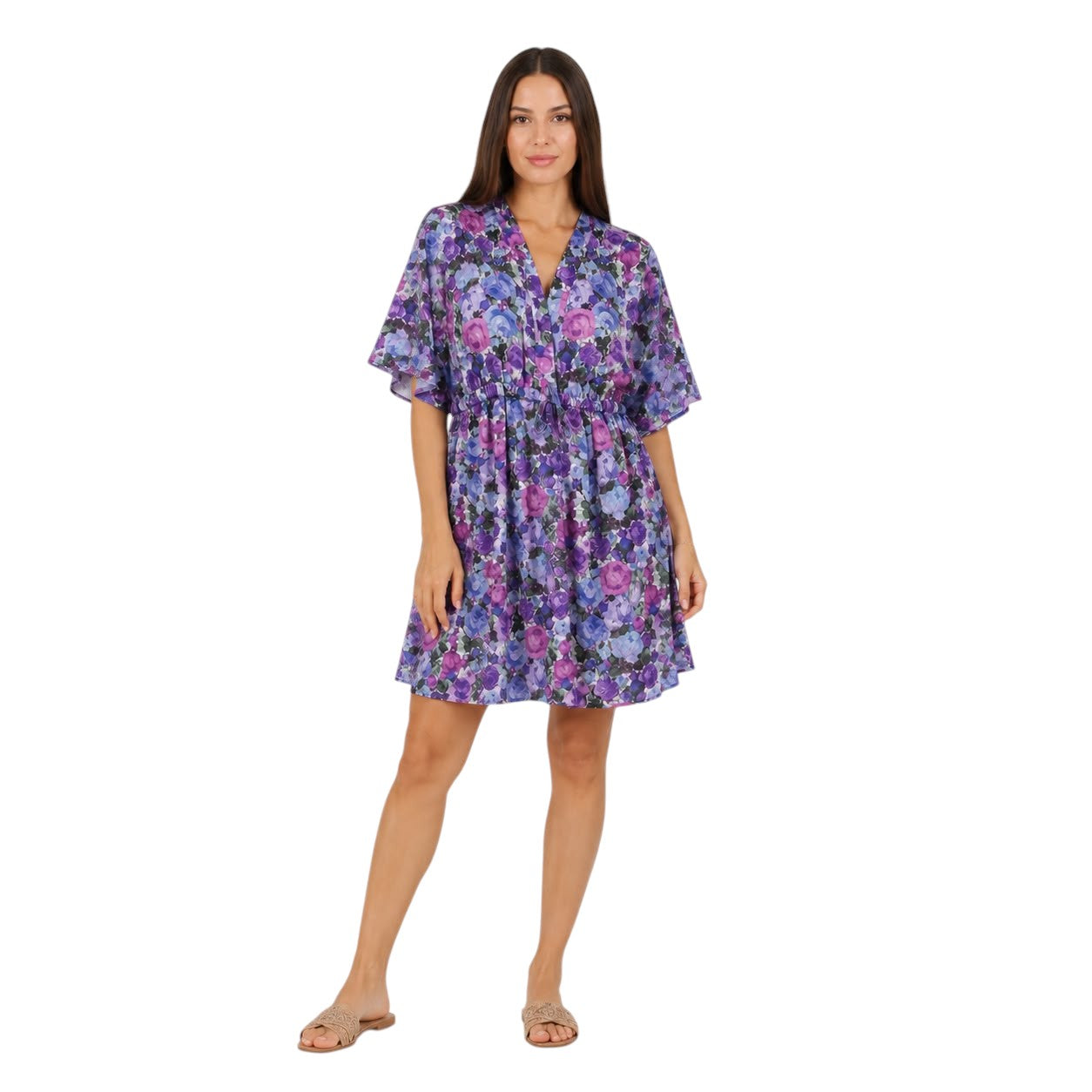 Floral Drawstring Waist Cover-Up