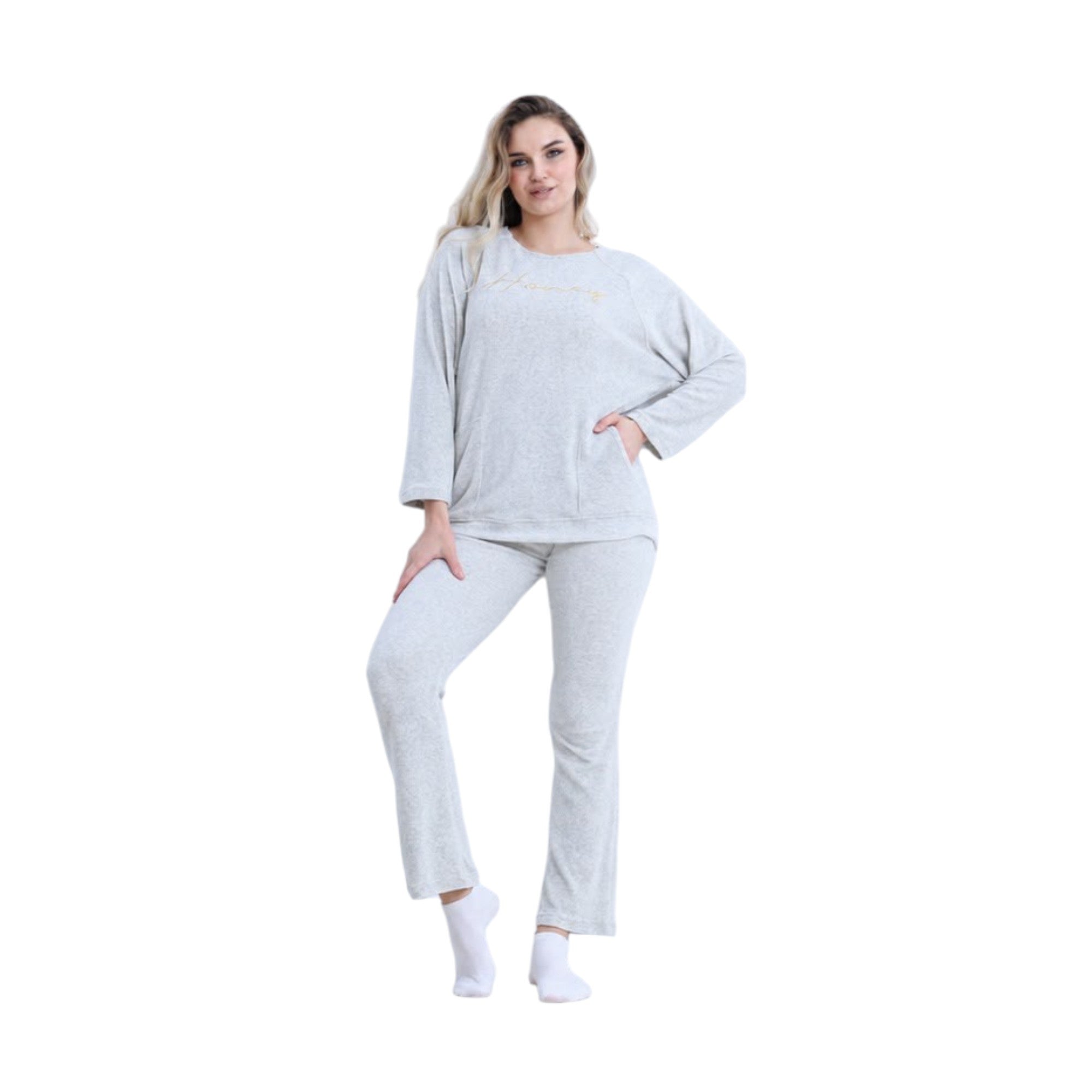 Embroidered Lounge Pajama Set