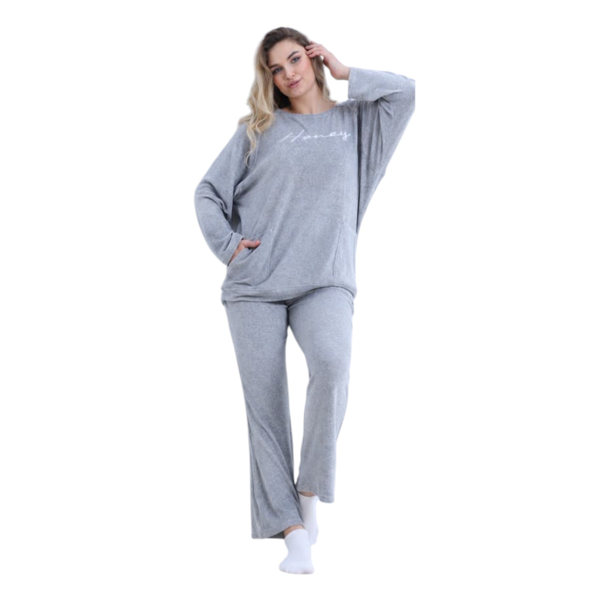 Embroidered Lounge Pajama Set