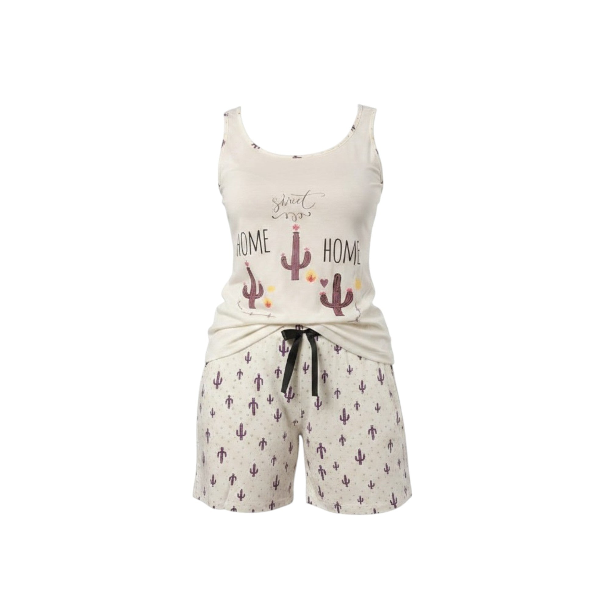 Cactus Print Tank Top Shorts Pajama Set