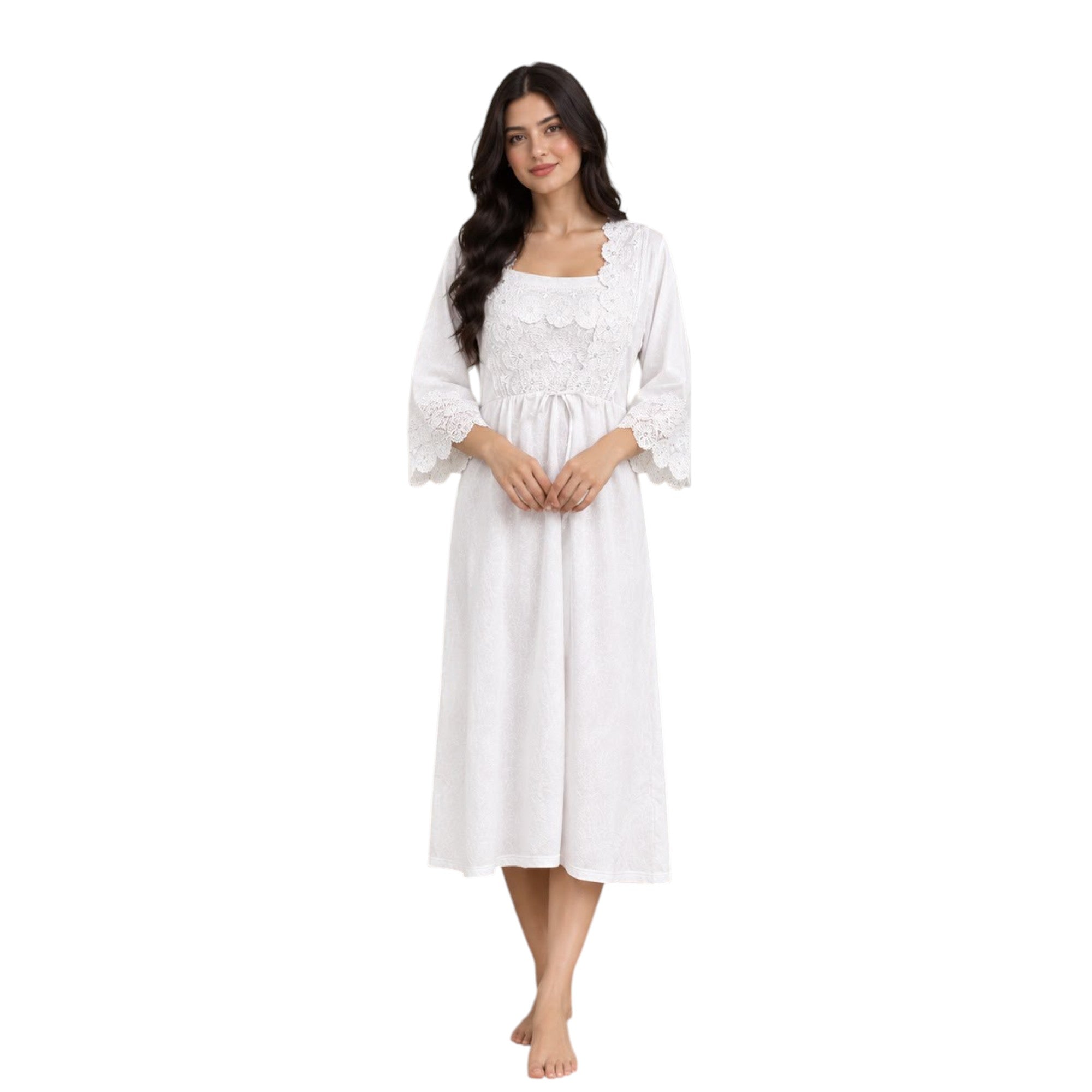Floral Lace Nightgown & Robe