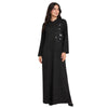 Floral Embroidered Button Abaya