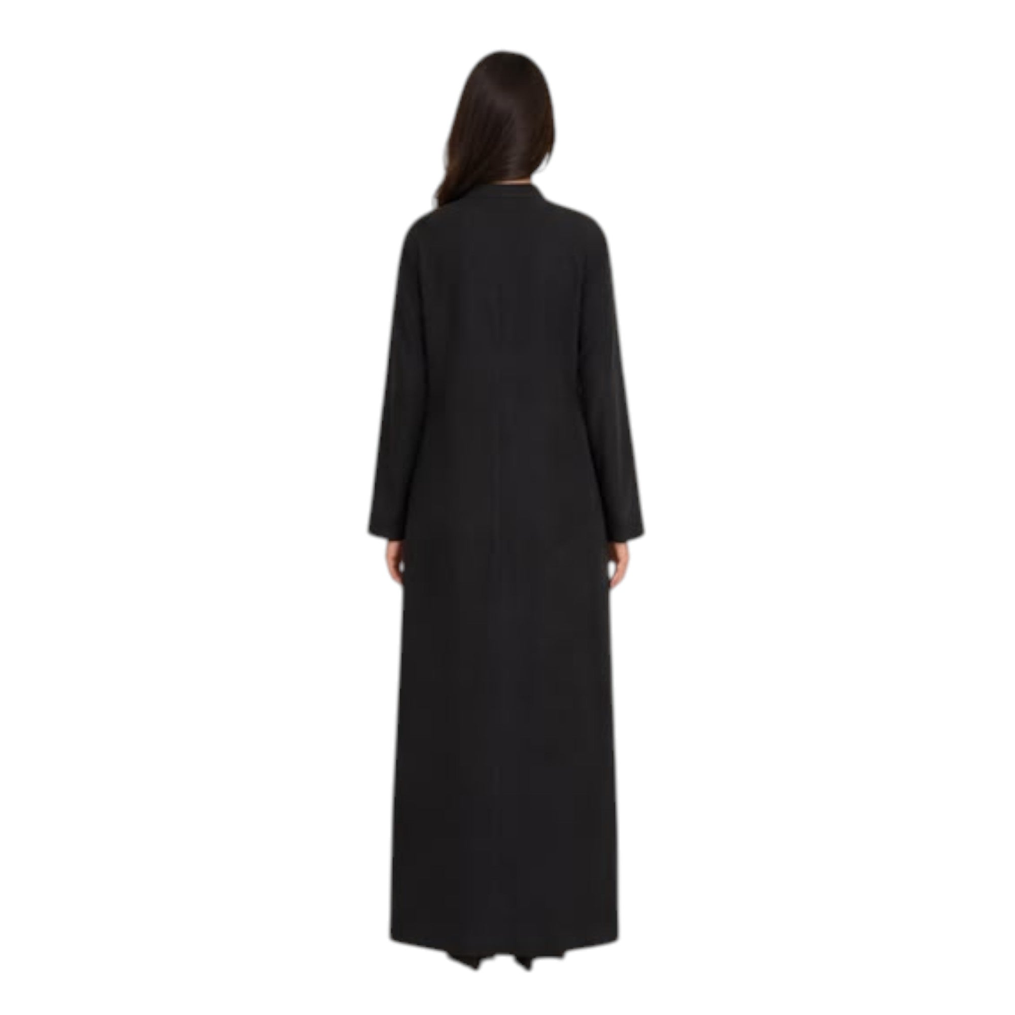 Floral Embroidered Button Abaya