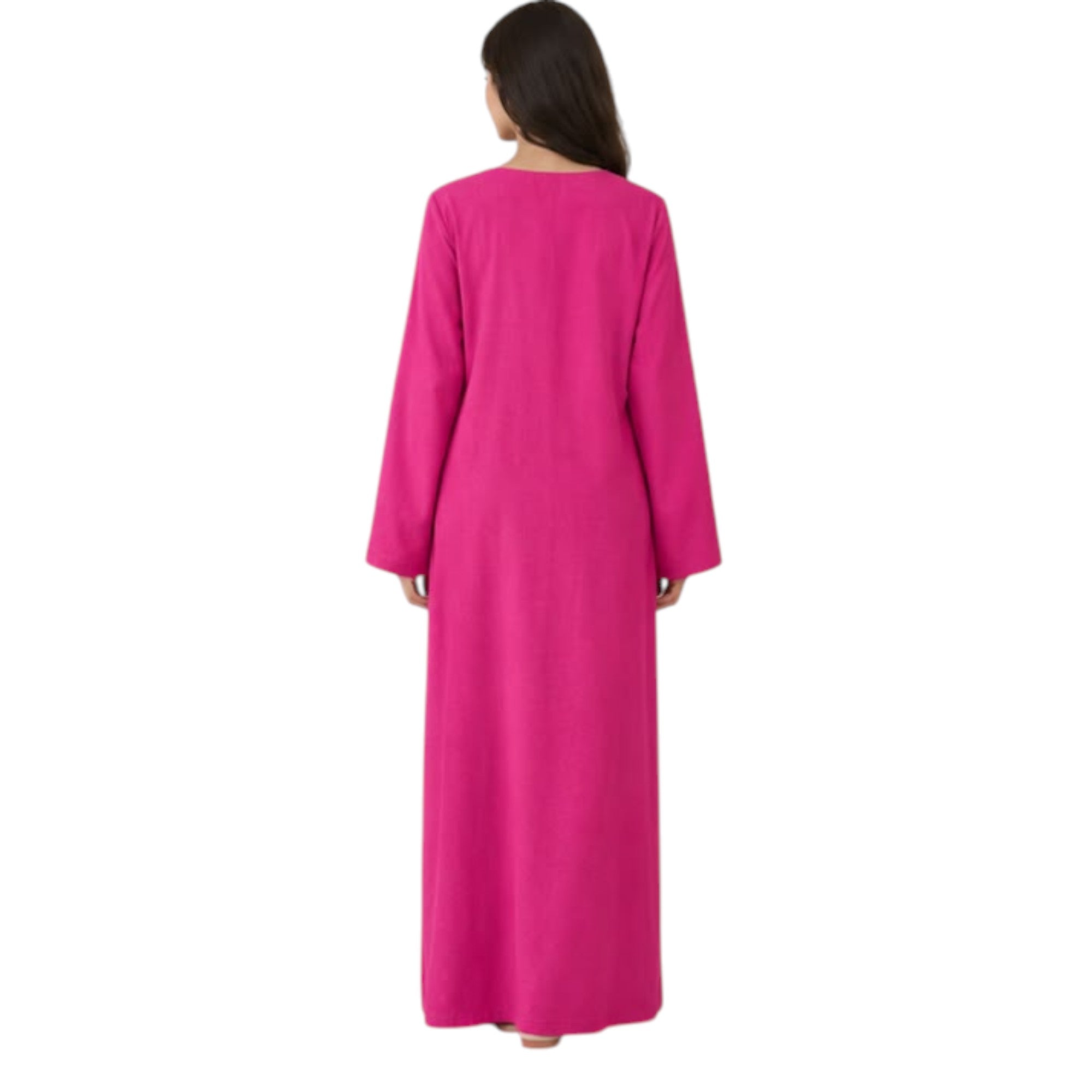 Floral Embroidered V-Neck Abaya