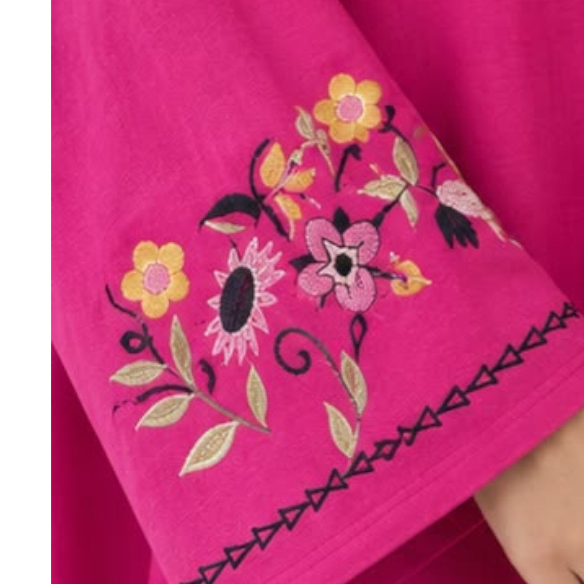 Floral Embroidered V-Neck Abaya