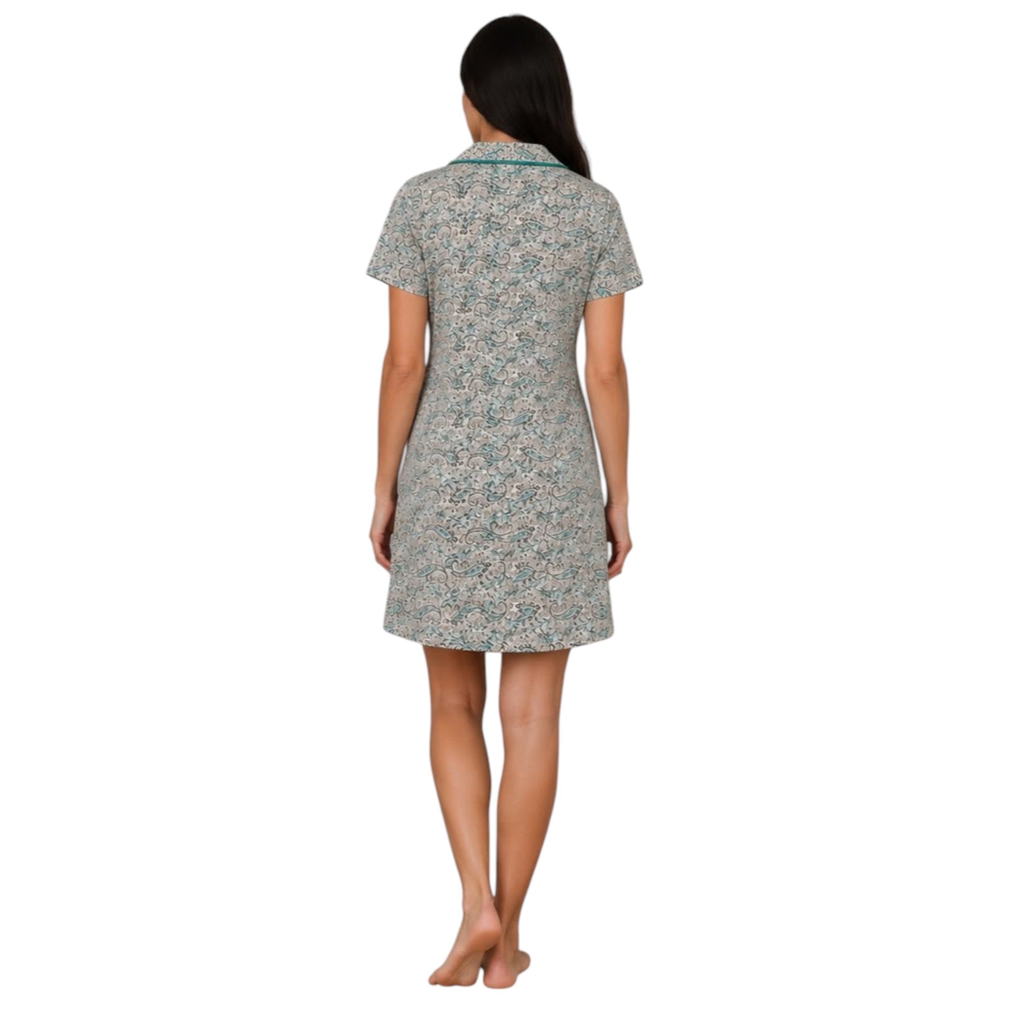 Classic Printed Button Nightgown