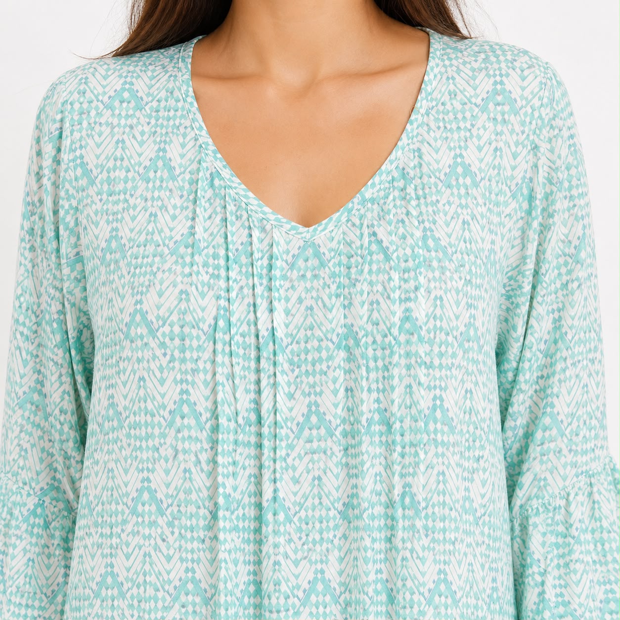 Geometric Bell Sleeve Cover-Up