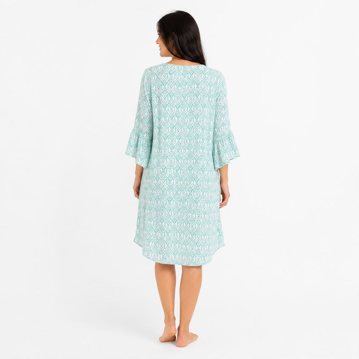 Geometric Bell Sleeve Nightgown
