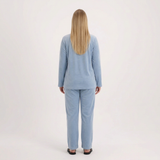 AI-generated back view of the blue pajama set