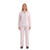 Classic pajama set with visible front buttons and matching trousers