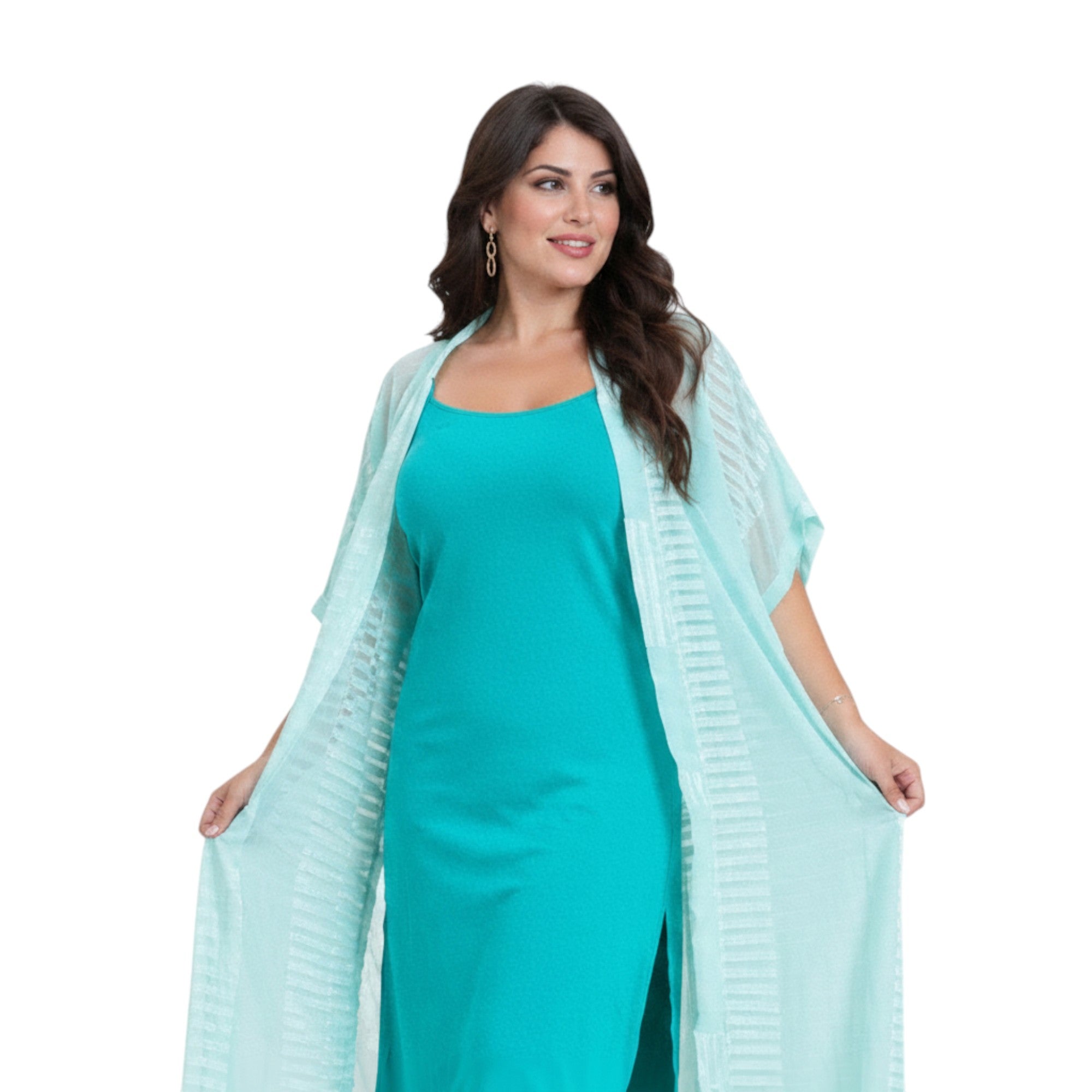 Sleeveless Nightgown with Chiffon Robe
