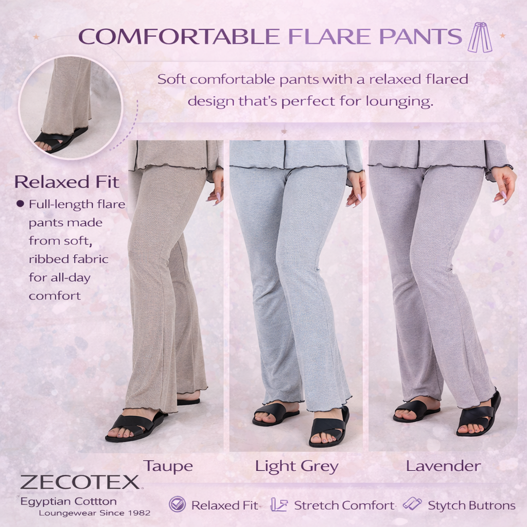 Soft Ribbed Button Lounge Set
