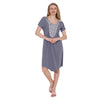 Women's Short Home Dress with Front Embroidery