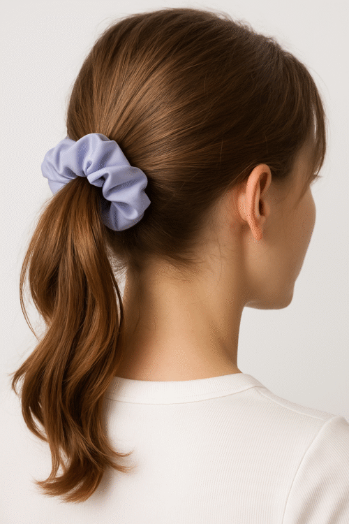 SilkGlow Satin Scrunchie – Light Purple